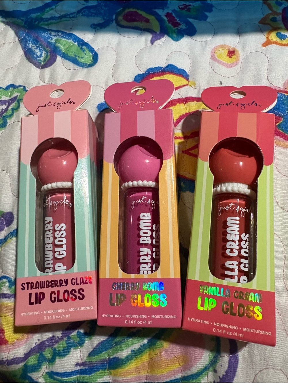 Strawberry Glaze, Cherry Bomb & Vanilla Cream Lip Gloss Trio